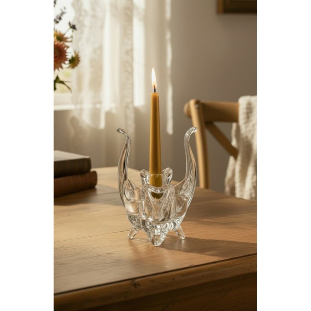 Vintage Cambridge Glass Portia Etched Single Candle Holder